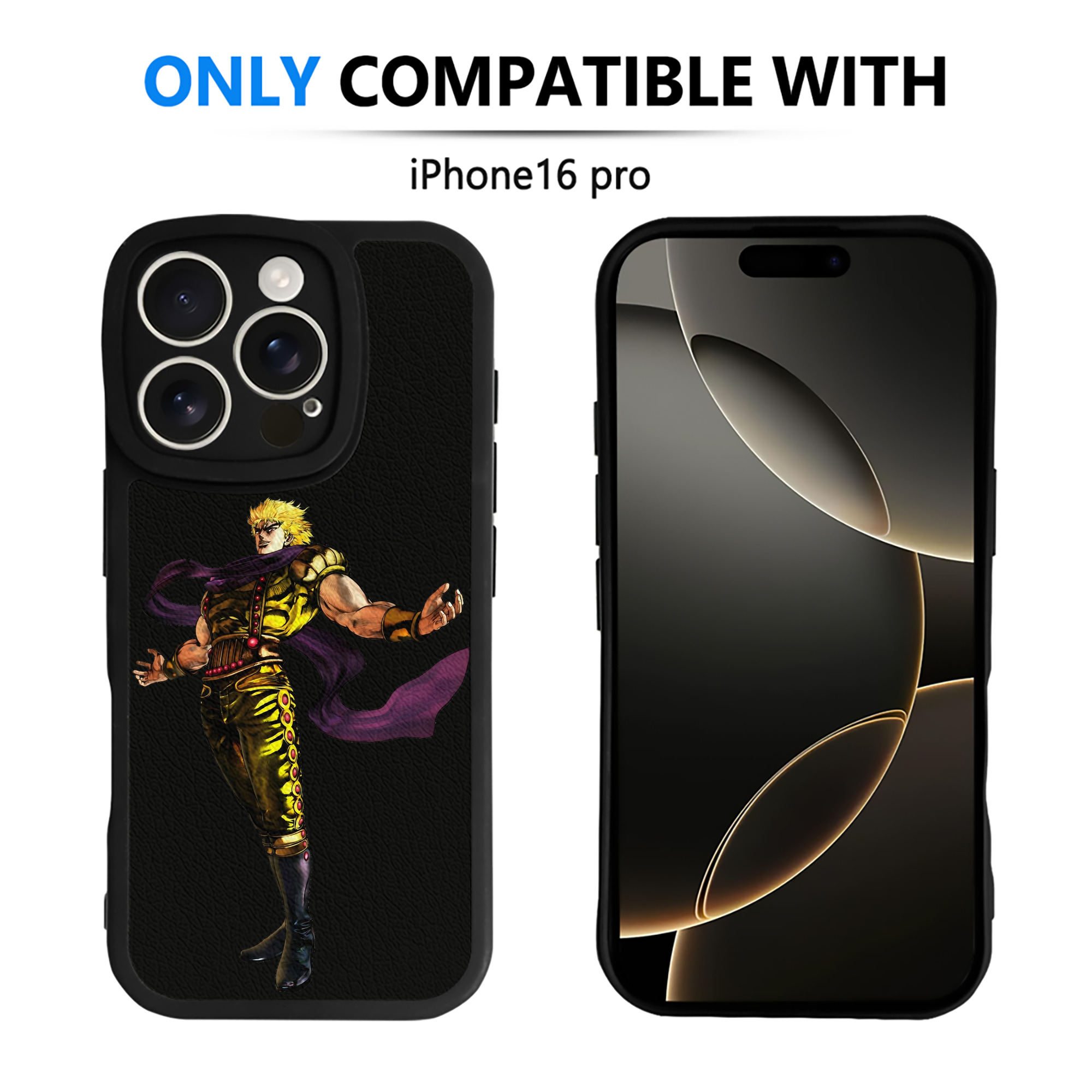 （画像用） ジョジョの奇妙な冒険 ディオ?ブランドー JoJo's Bizarre Adventure Dio Brando 【iPhone 16シリーズ対応】シリコンスマホケース（レザー調） 材質：シリコン